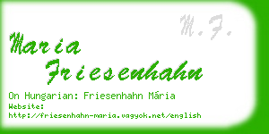 maria friesenhahn business card